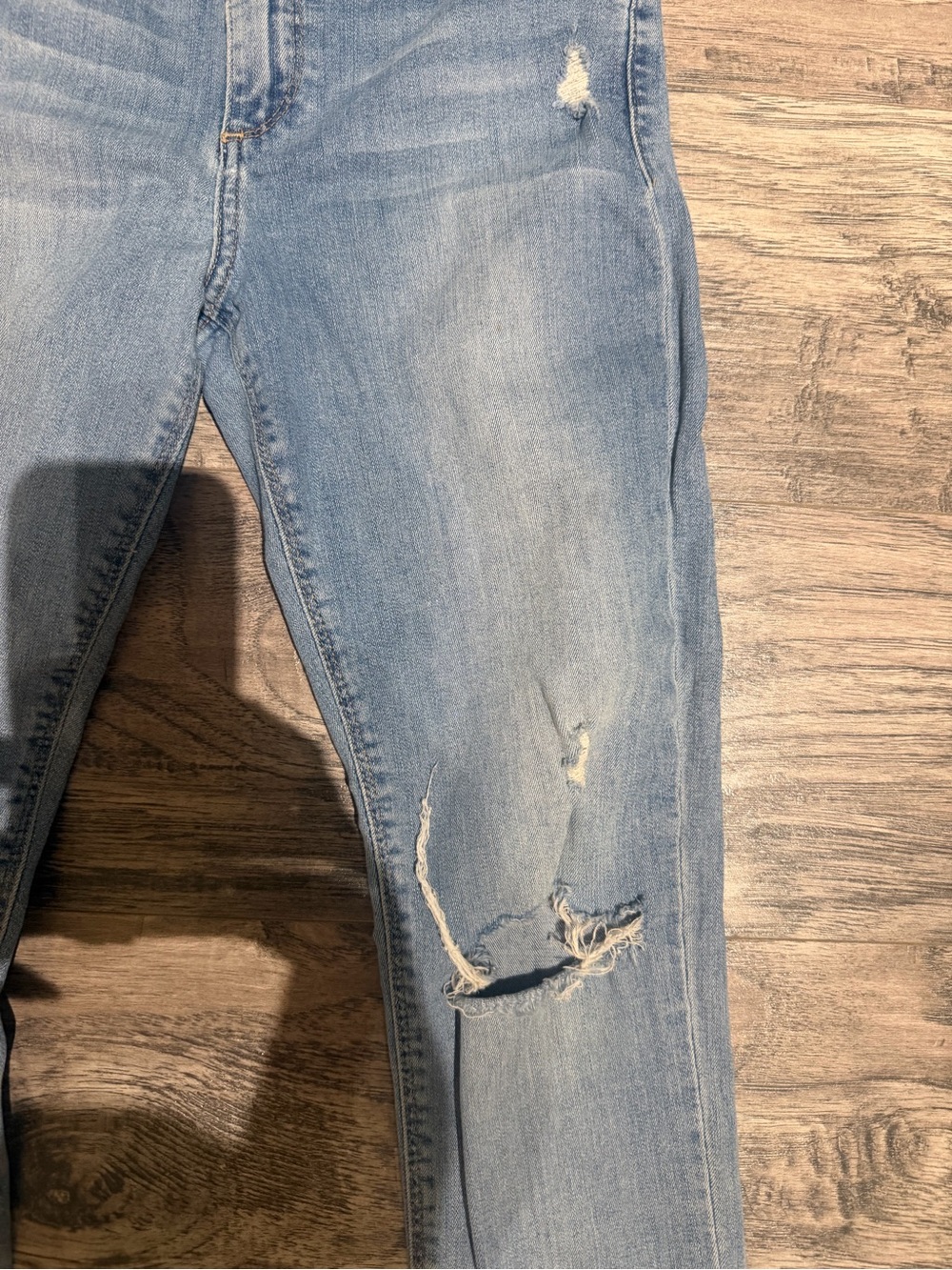 Lucky Brand Light Blue Distressed Skinny Jeans - Picture 2 of 5